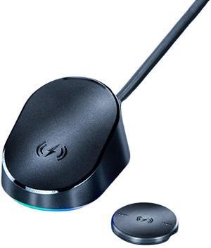 AULA Wireless Charging Mouse Dock + Wireless Charging Component Set for Basilisk V3-Magnetic Wireless Charging - Integrated HyperPolling 8K Hz Transceiver - Anti-skid dock -RGB Lighting - Black