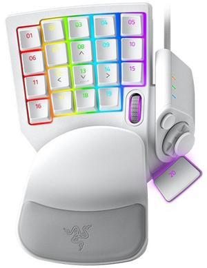 AULA Tartarus Pro Wired Left Hand Keypad, 32 Programmable Keys, 8-Way Thumb Arrow Keys and Scroll Wheel,20 Analog Movement Switches,Macro Pad for PC Gaming, for Windows or Mac Computer,silver