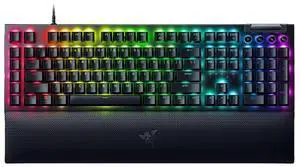 AULA Black Widow Spider V4 Wired gaming KeyboardChroma RGB - 6 Macro Keys - Magnetic Wrist Rest - Doubleshot ABS Keycaps - Roller & Media Keys - Snap TapYellow switch, 104 KeysBlack