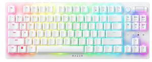 AULA DeathStalker V2 pro TKL Dual-Mode gaming Keyboard, 40-Hour Battery Life, Laser Etched Craftsmanship, Low-Profile Optical Switches-Linear Red, 87 Keys,for Mac or Windows PC Gaming Computers, white