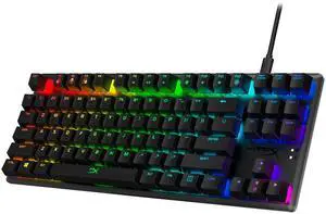 HyperX Alloy Origins Core 87-key TKL Gaming Mechanical Keyboard, RGB Phantom Colours, Compact, Metal Frame, Compact and Efficient, Hot Swappable, Linear HyperX ice Axis, Black
