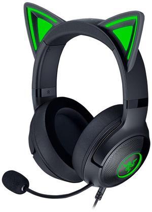 AULA Cute Cat Edition Wired Gaming Headset with Microphone,usb link, 7.1 stereo, noise-canceling headphones,Compatible with devices with USB ports,Black