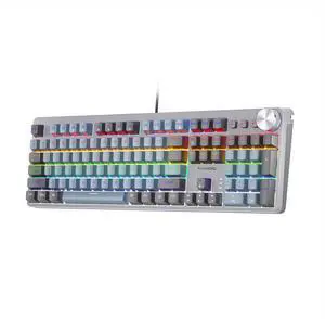 AULA BK1906 Single-mode wired mechanical keyboard, monochrome mixed colors, 1.6 m USB cable, 104 keys