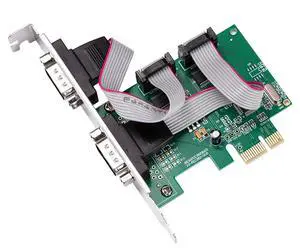 locrest 2-port DB-9 Serial (RS-232) PCI-e Controller Card,WCH382 Chipset,WCH382 Chipset,White