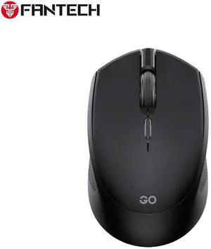 FANTECH GO COMFY W195 Black Gaming Mouse -Slient Switches,Dual Mode Connection,57°Vertical Angle,1600DPI Adjustable,7Buttons,Ergonomic Design for PC/Computer(Black)
