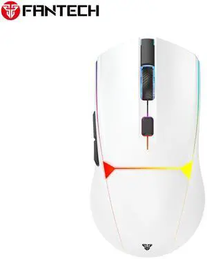 FANTECH CRYPTO II WIRELESS WG7V2 White Wireless Gaming Mouse, 12000 DPI Adjustable,Dual Mode Connection,Gaming Optical Sensor,30+Hours Battery Life, Ergonomic Design for PC/Computer(White)