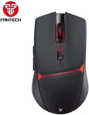FANTECH BLAKE Wireless WGC5S Black Gaming Mouse - Huano Blue Shell White Dots,UpTo 70Hours,Pixart 3311 Sensor,6D Macro Function,12000DPI Adjustable,6 Buttons,Ergonomic Design(Black)
