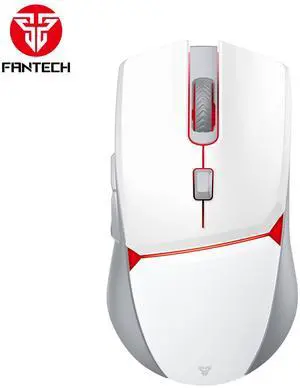 FANTECH CRYPTO Wireless WGC3 White Gaming Mouse - Hybrid Connection,Strikespeed Wireless,6D Macro Function,10000DPI Adjustable, 20 MILLION CLICKS,6 Buttons,Ergonomic Design(White)