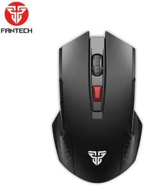 FANTECH RAIGOR II WG10 Black Gaming Mouse - 2000DPI, 2.4GHz, 6 Buttons, 61g Ultra-Light, 5M Clicks,Ergonomic Design for PC/Computer(Black)