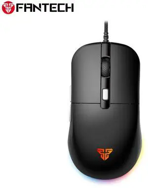 FANTECH KANATA VX9S Black Wired Gaming Mouse, 7200 DPI Adjustable, 6 Buttons,Ambidextrous DesignRGB Lighting, Ergonomic Design for PC/Computer (Black)