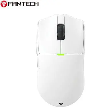 FANTECH TANTO EWG13E Black Gaming Mouse - 12000DPI, 2.4GHzWireless Connection, Huano Transparent Green Shell White Dots,45Hours Battery Life,Supports RGBCharging Dock,Pixart 3311 Sensor(White)