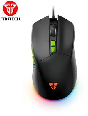 FANTECH VENOM GO VX6 Black Wired Gaming Mouse,2400 DPI Adjustable, 7 Buttons,20 MILLION CLICKSRGB Lighting Effect, 7D Macro Function Performance,Ergonomic Design for PC/Computer (Black)
