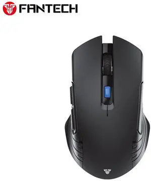 FANTECH RAIGOR III WG12RS Black Gaming Mouse - 2000DPI, 2.4GHzWireless Connection, Huano Mute Clicks, Bulit-in Rechargeable Battery, 6 Buttons,Ergonomic Design for PC/Computer(Black)