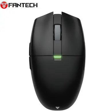 FANTECH ARIA E XD7E Black Gaming Mouse - Huano Transparent Blue Shell Pink Dots,70Hours Battery Life,Pixart 3311 Sensor,Dual Mode Connectivity,12000DPI Adjustable,6 Buttons(Black)