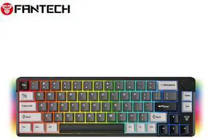 FANTECH  ATOM PRO66 MK919 Stellar Edition,Mechanical Wireless Keyboard,66Key,3 Connection Modes, Personaliation+,5 Pin Hot Swappable,Built-In Volume Knob, Black (blue switch)