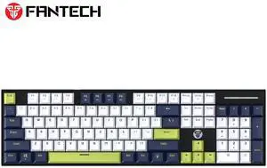 FANTECH ATOM104S MK878S MORI Mechanical Wired Keyboard, DETACHABLEUSB-CCABLE,87key, Hot-swappable, 12 Lighting Modes,Design for PC/Computer,White / Blue (red switch)