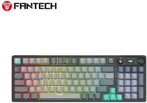 FANTECH ATOM PRO96 MK914 Stellar Edition,Mechanical Wireless Keyboard,96Key,3 Connection Modes, Personaliation+,5 Pin Hot Swappable,Built-In Volume Knob,MERCURY Black (red switch)