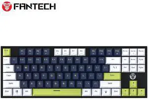 FANTECH MK877S Gaming Wired Keyboard, DETACHABLEUSB-CCABLE,87key, Hot-swappable, 12 Lighting Modes,Design for PC/Computer,White / Blue (red switch)