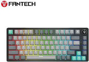 FANTECH ATOM PRO83 MK913 Stellar Edition,Mechanical Wireless Keyboard,83 Key,3 Connection Modes, Personaliation+,5 Pin Hot Swappable,Built-In Volume Knob,MERCURY Black (red switch)