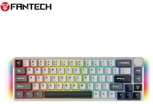 FANTECH  ATOM PRO66 MK919 Stellar Edition,Mechanical Wireless Keyboard,66Key,3 Connection Modes, Personaliation+,5 Pin Hot Swappable,Built-In Volume Knob,Grey (red switch)