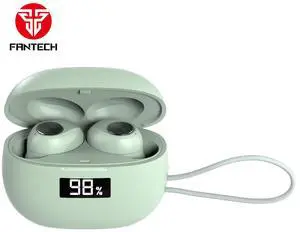 FANTECH WAVE 14 TW14 Green,Custom Tuned Driver,Touch Control,Digital Display,Stable Connectivity With BT 5.3,Ultra Low Power Consumption,Intimately Fits The Ear Canal,Green