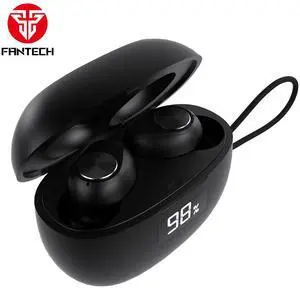 FANTECH WAVE 14 TW14 Black,Custom Tuned Driver,Touch Control,Digital Display,Stable Connectivity With BT 5.3,Ultra Low Power Consumption,Intimately Fits The Ear Canal,Black