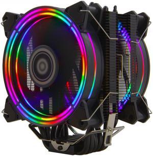 ALSEYE H120D CPU Cooler RGB Fan 120MM PWM 4 Pin 6 Heat Pipes Cooler for LGA 775 115x 1366 2011 AM2+ AM3+ AM4