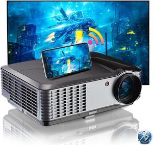 1080P WIFI Projector, 5000 Lumens Android Projector with Bluetooth, Smart Home Theatre Projector 4K Supported, with 300” Display, HDMI, VGA, USB for Home Office Outdoor School Camping