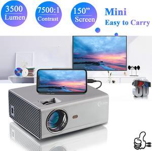Portable Projector 720P Native, 3500 Lumens Mini Home Theatre Projector, Full HD 1080P Supported, 130” Display with Phone, Tablet, TV Stick, HDMI, USB, VGA for Home Entertainment Outdoor Movie …