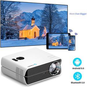 TROISC Home Theater Projector 4K Supported Android 9.0,Native 1080P 10000 Lumens WiFi Projector,Smart Keystone Correction Side Projection,Digital Zoom Bluetooth,for Home and Outdoor Movies