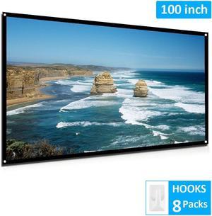 16:9 Portable Projector Screen 100" Projection Screen for Home Outdoor Office 221x125 cm with Hooks