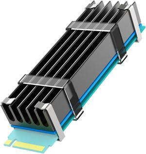 GLOTRENDS M.2 Heatsink for 2280 M.2 SSD, Fit for PC Installation, 22x70x10mm Aluminum Body, Including Thermal Pad