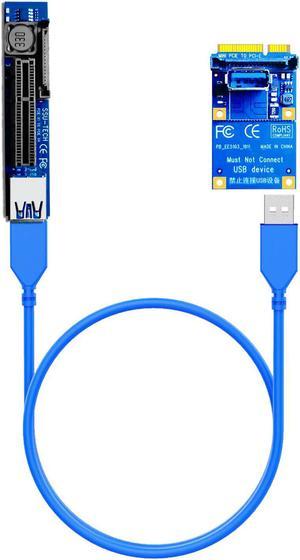 Mini PCIe Extension Cable 23.6 Inch/60cm, Mini PCI-E to PCI-E X4 Riser Cable for BTC Miner Mining, WiFi Adapter, USB Adapter, M.2 PCI-E SSD Adapter, etc.