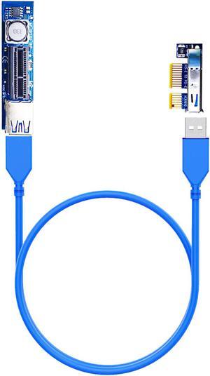 GLOTRENDS PCIe Extension Cable  (23 inch/60cm Length 1X to 1X) to extend GPU covered PCIe X1 Lane for WiFi Adapter or Sound Card Vertical Installation