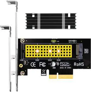 GLOTRENDS PA09-HS10 M.2 NVMe to PCIe 4.0 X4 Adapter with M.2 Heatsink for 2280/2260/2242/2230 M.2 NVMe SSD