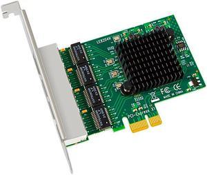 GLOTRENDS LE8204 4-Port Gigabit PCIe Ethernet Network Card, 4 x RTL8111H Chip, 4 x RJ45 LAN Port, PCIe X1 Installation