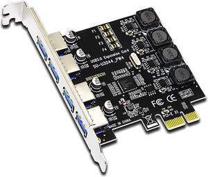 GLOTRENDS U3044 4 Port USB-A 3.0 5Gbps PCIe Adapter Card, Compatible with Windows and Linux (Not Support Mac OS)
