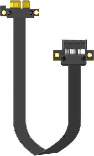 GLOTRENDS PCIe 3.0 X1 Riser Cable, 32PIN Full Function Features, Dual 180 Degree Right Angle (300MM)