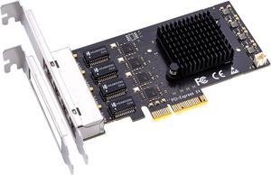 GLOTRENDS LE8445 4-Port 2.5 Gigabit PCIe Ethernet Network Card, 4 x RTL8125BG Chip, 4 x RJ45 LAN Port, PCIe X4 Installation