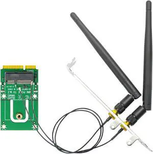 GLOTRENDS WA03 M.2 Key E to Mini PCIe WiFi Adapter for M.2 WiFi 4/5/6/6e/7 Module, with 3.5-dBi SMA Antenna Kits
