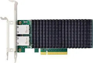 GLOTRENDS ST7318 10Gb PCI-E NIC Network Card, Dual Copper RJ45 Port, Intel X540-AT2 Controller, Support Windows Server/Linux/VMware, Compare to Intel X540-T2