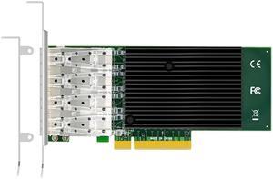 GLOTRENDS ST7219 4-Port 10G SFP+ Ethernet Network Card with Intel X710-BM1 Controller, PCIE 3.0 X8 Interface, Support Windows 11/10/Windows Server/Linux/ESX/VMware ESXi(Not Support Mac OS)