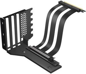 GLOTRENDS PCIE 5.0 Riser Cable with Vertical GPU Holder Bracket for 7 x PCI Baffle PC Tower Installation