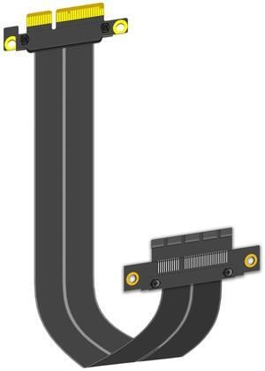 GLOTRENDS 200mm PCIe 4.0 X4 Riser Cable for M.2, WiFi, Firewire, USB, Sound Cards, etc