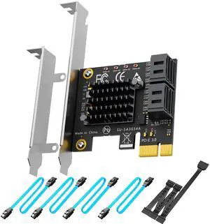 GLOTRENDS SA3034A 4 Ports PCIe SATA 3.0 Expansion Card, Including SATA Cables and 1:5 SATA Splitter Power Cable, Support OS Booting, Compatible with Windows,Linux,Mac OS,NAS GLOTRENDS SA3034A 4 Ports PCIe SATA 3.0 Expansion Card, Including SATA Cables and 1:5 SATA Splitter Power Cable, Support OS Booting, Compatible with Windows,Linux,Mac OS,NAS