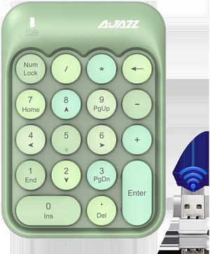 2.4GHz Wireless Numeric Keypad Numpad Number 18 keys Pad Laptop Desktop PC Chocolate Keycap PBT Keyboard Mini Wireless Keyboard for Finance Supermarket Mall Cashier