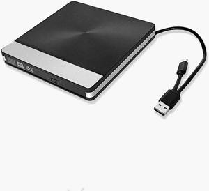 Portable USB 3.0+Type-C External BD/CD/DVD Burner DVD/VCD/BD Driver Optical Drive Support for Laptop, Desktop PC, MacBook Win 7/8/10/Vista/XP/Mac Macbook