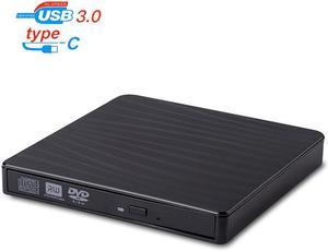 2021 New USB 3.0+Type C External DVD Burner Pop-up External CD Driver for 8cm 12cm CD, DVD, VCD Disc Desktop PC Laptop