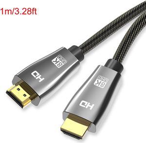 1m/3.28ft 2m/6.56ft 3m/9.84ft HDMI2.1-Compatible 8K HDMI Cable Real UHD HDR 48Gbps 8K@60Hz 4K@120Hz HDMI Ycbcr4:4:4 Converter for PS4 HDTVs Projectors