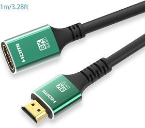 1m/3.28ft 2m/6.56ft 8K HDMI Extension Cable 8K@60Hz 4K@60Hz HDMI 2.1 Extender Cable 48Gbps HDMI Male to Female Cable for PS4 HDMI Switch